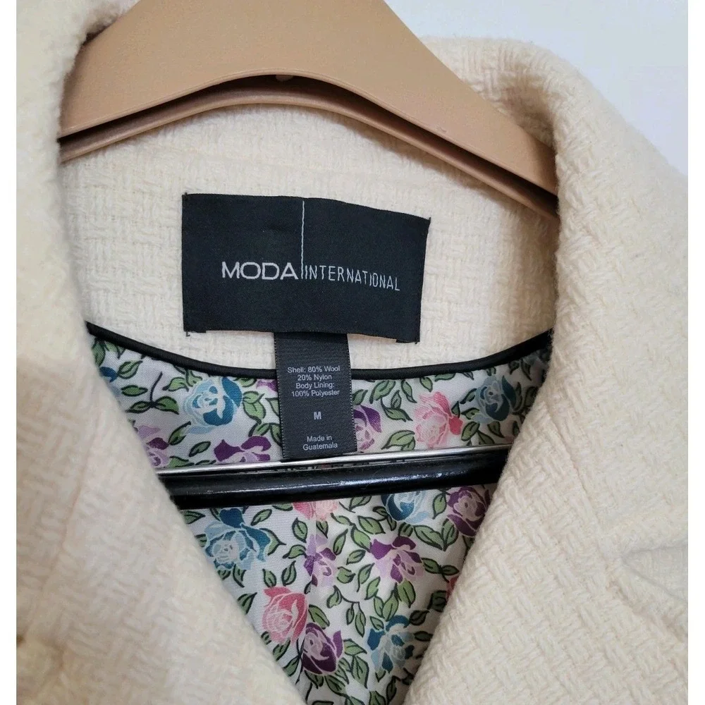 Moda‎ International Wool Bleand Pea Coat Double Breasted Classy Casual Size M